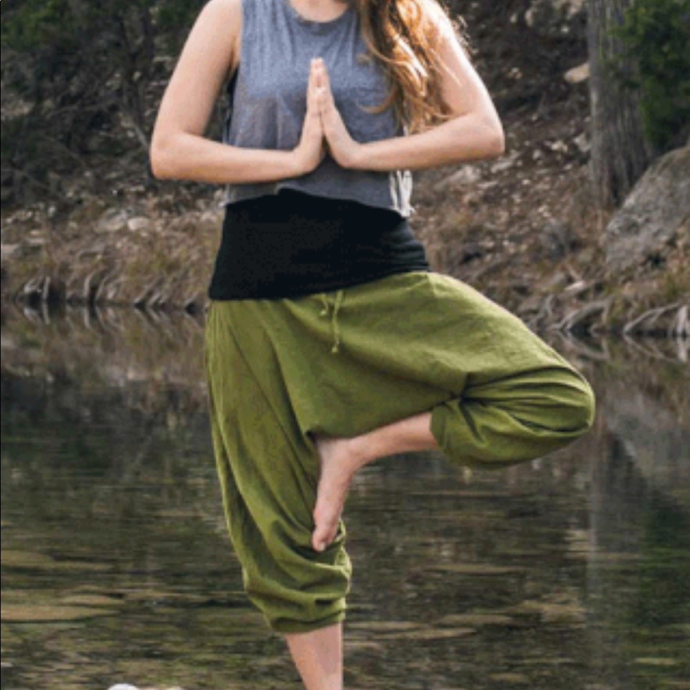 BUDDHA PANTS || green harem Buddha pants